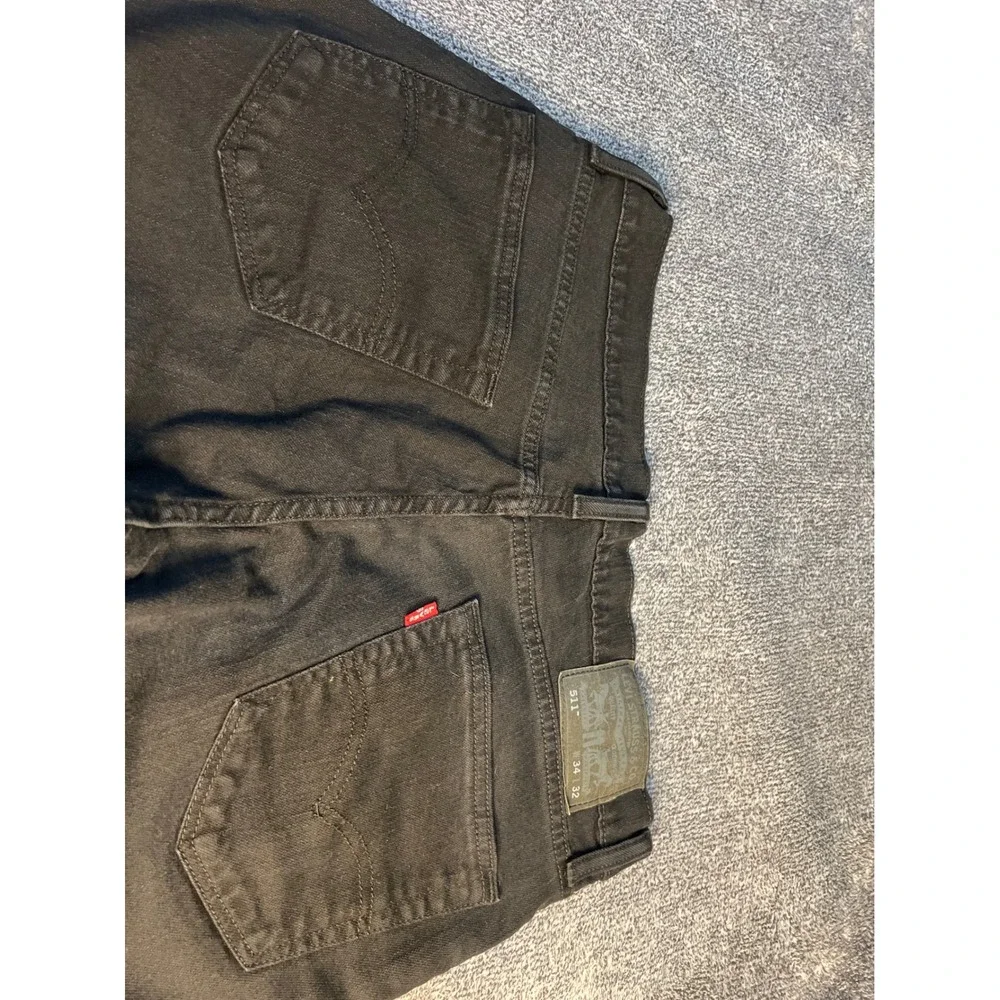 Levis 511 Slim Fit Black Jeans Mens 34x32 Stretch Denim Pants 04511-4406